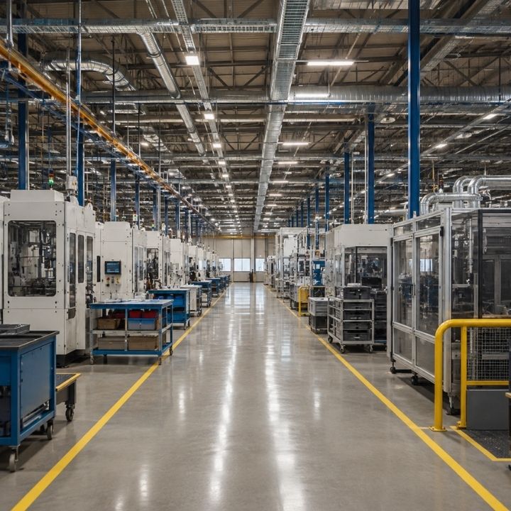 Clean industrial facility floor
