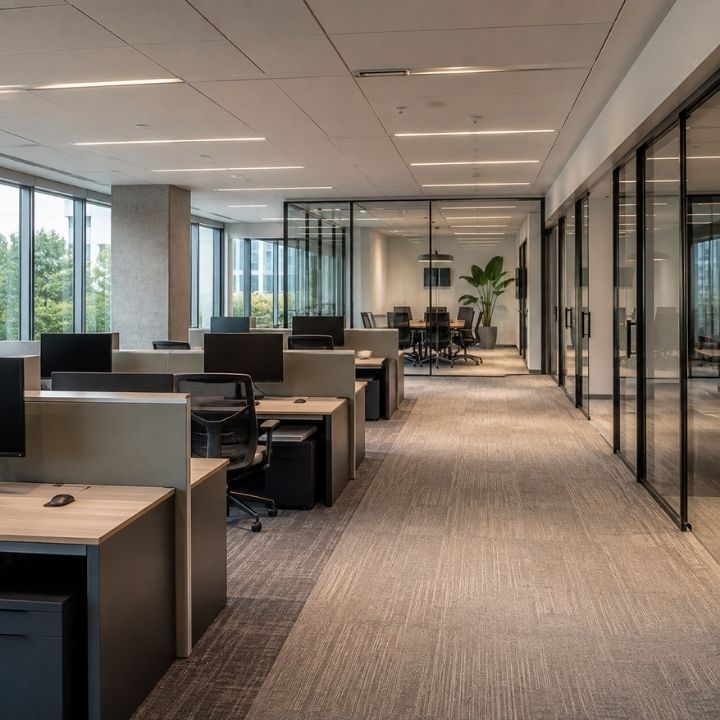 Clean modern office workspace