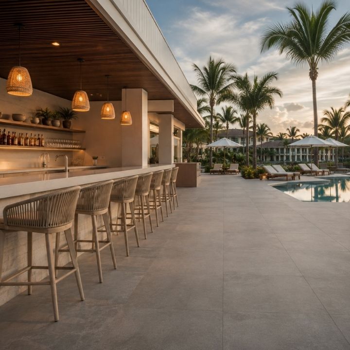Clean resort lobby