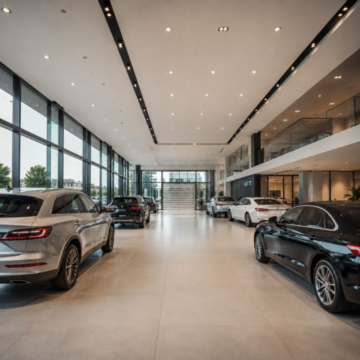 Clean auto showroom